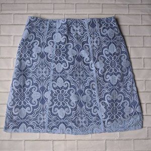 New York & Company Lace Overlay A-line Skirt 6